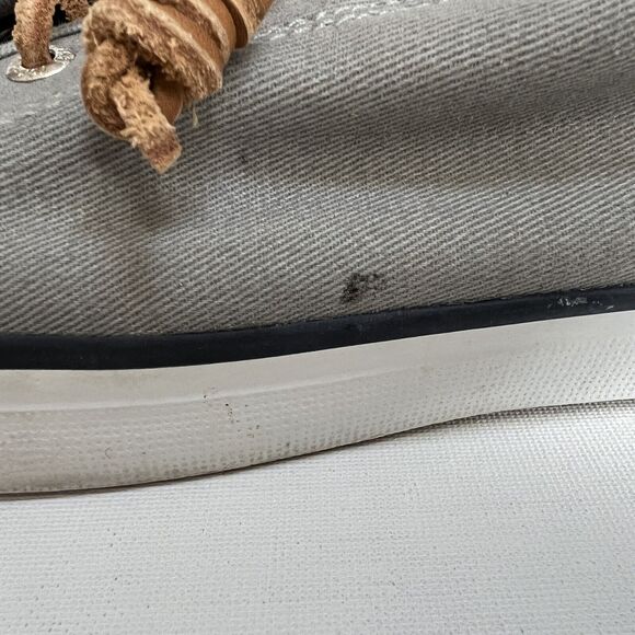 Sperry Top-Sider Sneakers Size 9.5M Seacoast Canvas Gray Leather Laces Slip On - Picture 10 of 12